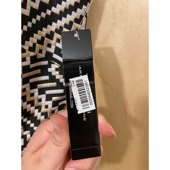 Tahari Arthur S Levine Dress NWT Size 2 Round Neck Sleeveless Geometric A-Line - Picture 4 of 6